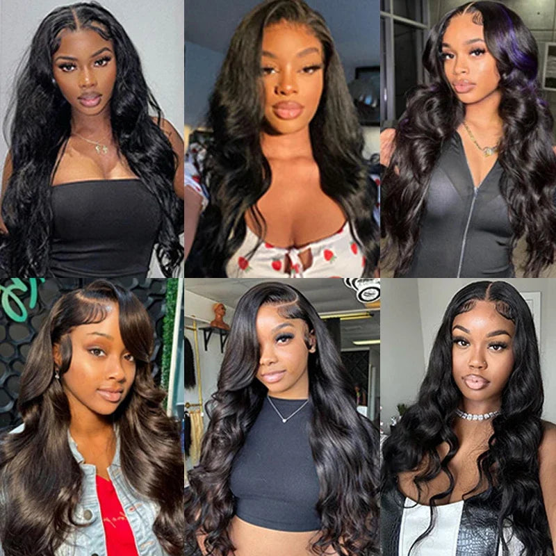 13x6 13x4 Body Wave Human Hair Frontal Wigs 40 Inch Hd Transparent Lace Front Wig Black Women 210 Density Pre Plucked Lace Wigs