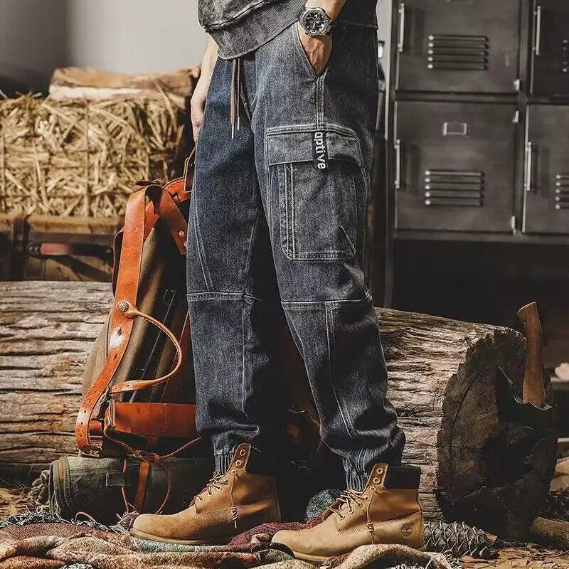 2025 New Casual Jeans for Men - Loose Fit Straight Leg Multi-Pocket Cargo Pants