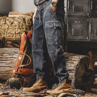2025 New Casual Jeans for Men - Loose Fit Straight Leg Multi-Pocket Cargo Pants