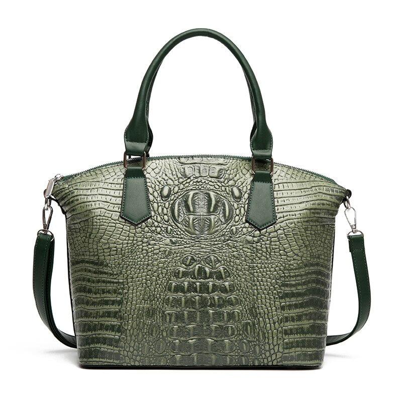 Large Capacity Crocodile Pattern Handbags Luxury Brand Women Handbags Designer Tote Bag Vintage Ladies Shoulder Messenger Bags