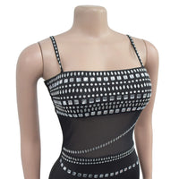 Fashion Women's Hot Diamond Mesh Dresses Summer New Sexy Transparent Lace Party Elegant Female Maxi Dress 2025