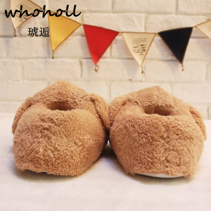 Winter Home Funny Slipper Men Cotton Cute Dog Male Plush Slipper Floor Fantufas Chauson Couple Shoe Pantuflas De Hombre Invierno