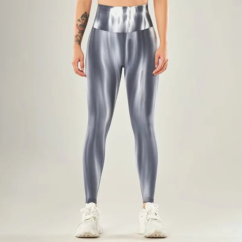 Scrunch Butt Lifting Seamless Leggings for Women Tie Dye High Waist Booty Aurora Yoga Workout Gym Pants Ruched Tights