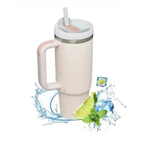 1200ML 304 Stainless Steel Insulated Water Bottle,Thermal Coffee Car Cup, Cold Hot Mugs Vacuum Flask With Handle Straw,For Sport