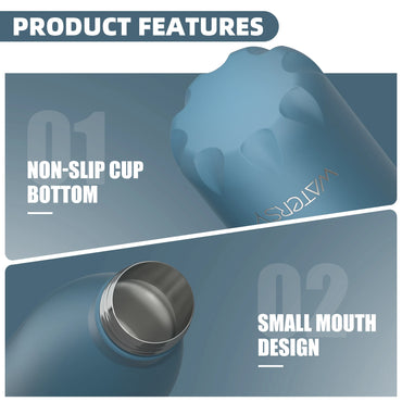 WATERSY 500ml Stainless Steel Vacuum Flask, Insulated Thermos Cup for Coffee & Water, Double Wall Thermal Bottle for Sports