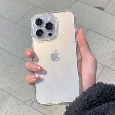 Luxury Glitter Bumper Bling Clear Case For iPhone 15 14 13 12 11 Pro Max Mini X XS Max XR 7 8 Plus Silicone Acrylic Cover funda