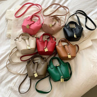 Ladies Handbag Female Bucket Bag Basket Shoulder Bag Travel BagLeather Bucket BagLarge Soft Leather Tote with Lock Daily