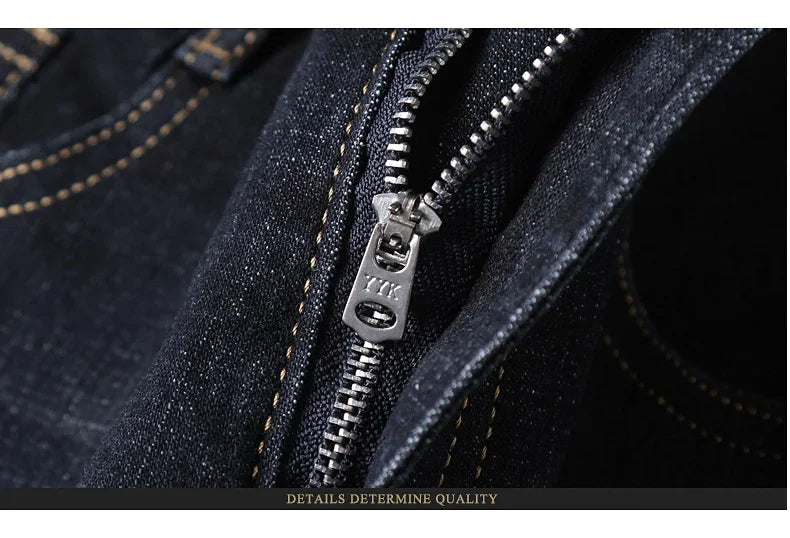 Men Fashion Straight Jeans Men 2025 New Stretch Slim Fit Pants Comfortable Soft Business Denim Trousers Male Brand Clothing