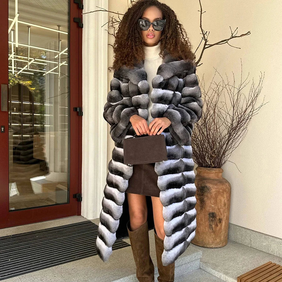 Winter Natural Rex Rabbit Fur Coat Women Short Fur Jackets Chinchilla Fur Best Seller Real Fur Jacket