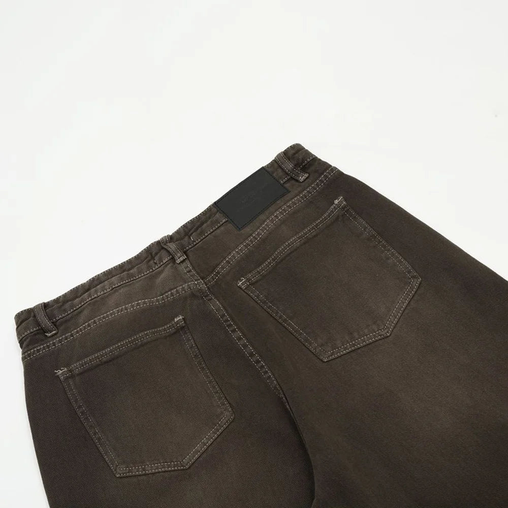 Mens Long Pants Washed Dyed Jeans Autumn Casual Hawaiian Daily Wear-Resistant American Style Pants Men's Clothing Unisex 2024