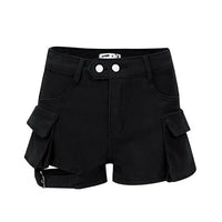 High Waisted Cargo Shorts Khaki Chic Pockets Jeans Shorts Sexy Girl Summer Clothes for Women