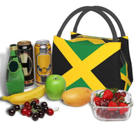 Jamaican Flag Thermal Insulated Lunch Bag Women Patriotism Resuable Lunch Tote for Office Outdoor Storage Meal Food Box