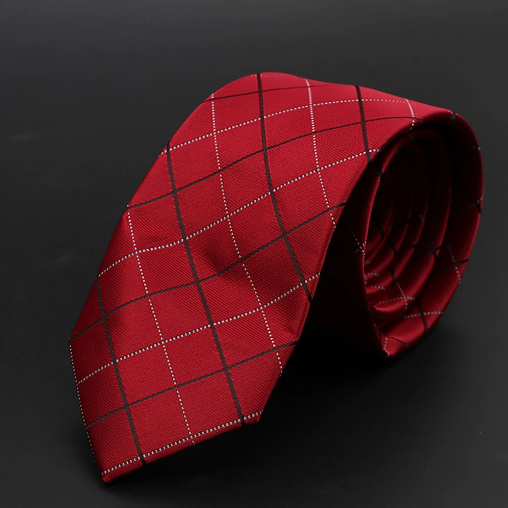 New Men Ties Solid Color Stripe Print Floral 6cm Jacquard Business Neckties Narrow Skinny Tie Wedding Prom Daily Wear Accessory