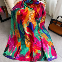 Spring Scarf Women's Luxury Design Polyester Material Smooth Scarf Soft Shawl Beach