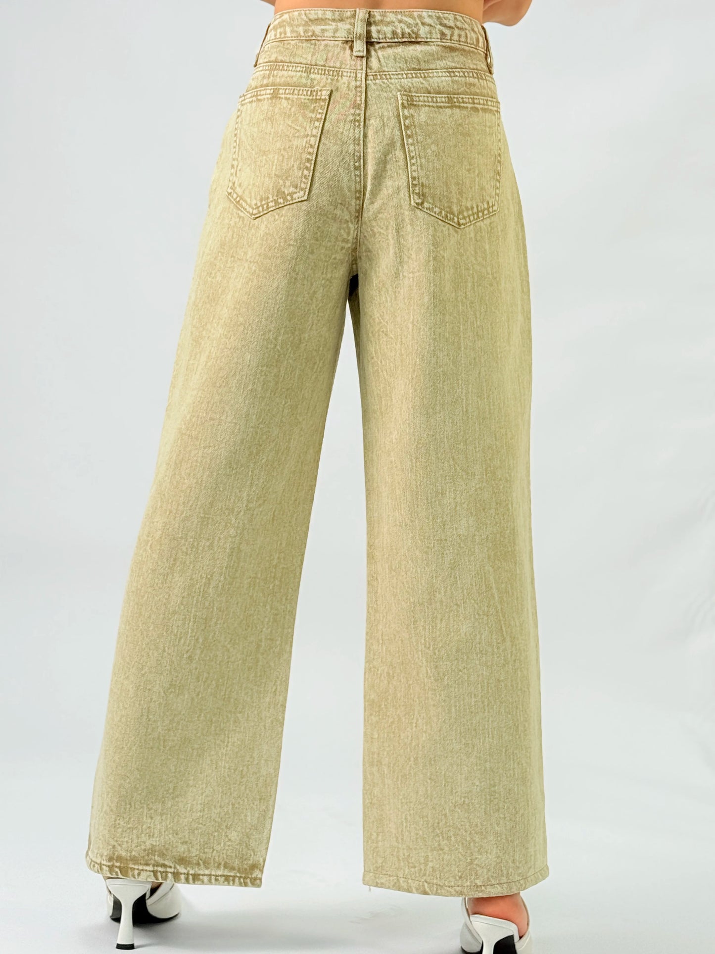 Women's jeans loose fit jeanswater-washed unique craftsmanship mid-calf pure color jeans  suitable for all seasons