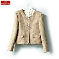 Short Coats 2025 Autumn Winter Outerwear New Women Office Lady French Design Chic Korea Pockets Cute Japan Woolen Blazer Jackets