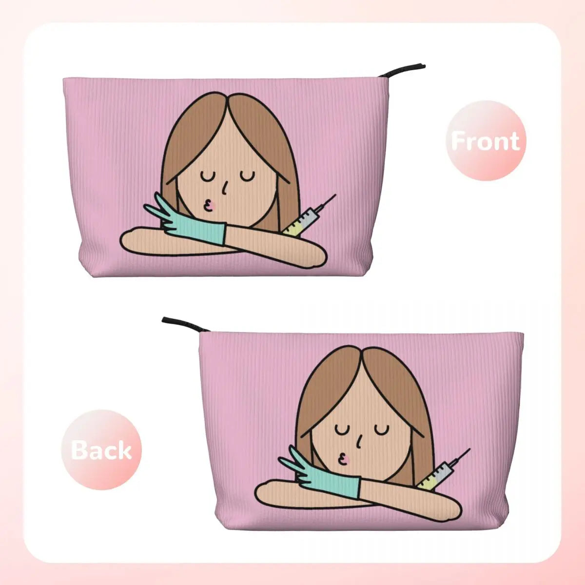 Custom Cartoon Doctor Nurse Enfermera En Apuros Toiletry Bag Women Cosmetic Makeup Organizer Lady Beauty Storage Dopp Kit Box