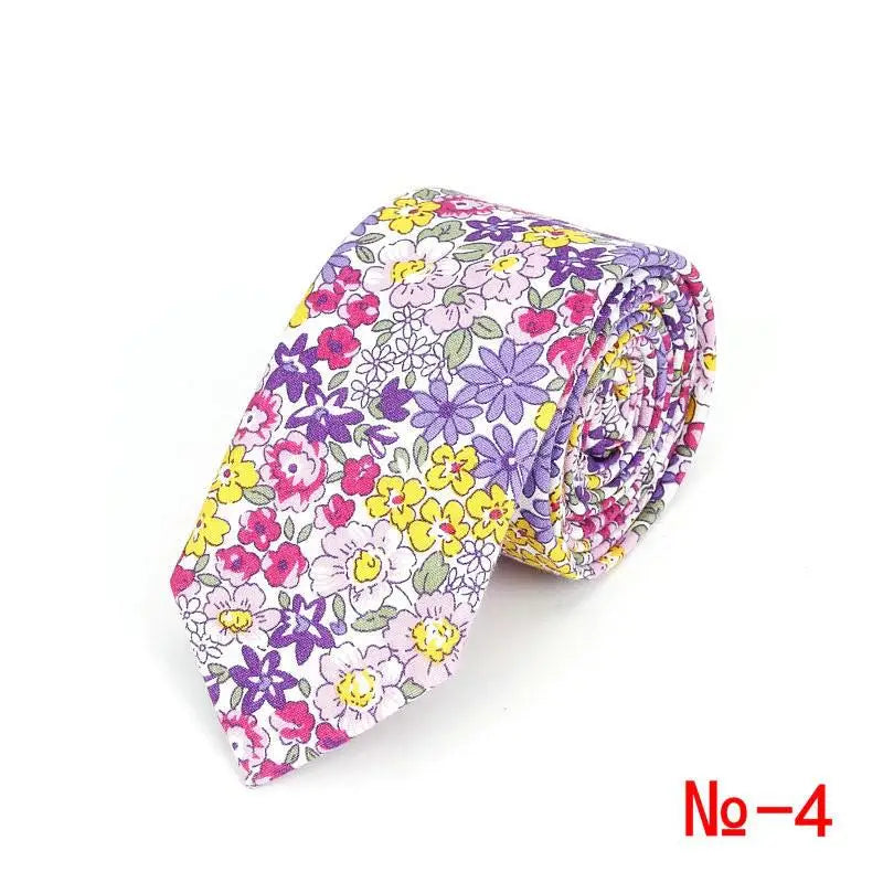 Brand New 100% Cotton Men's Paisley Print Neck Ties For Men Necktie Narrow Slim Skinny Cravate Narrow Flower Neckties Corbatas