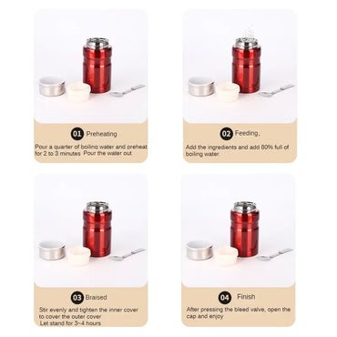 304 Stainless Steel Stew Beaker, Large Capacity Insulated Cup, Portable Student Office Worker Insulated Lunch Box.