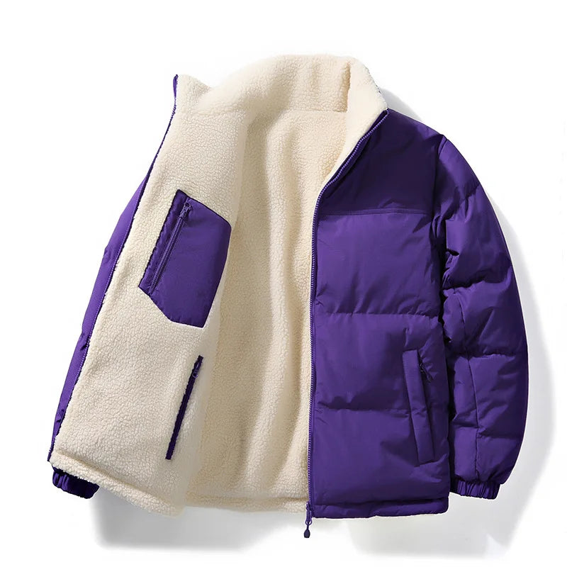Winter Cotton Coat for Men - New Style, Lamb Hair Padded Cotton Coat, Double-sided Wear, Loose and Warm Cotton Jacket for Women