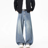 Wide Leg Denim Pants Male Jeans  Loose Cowboy Mopping Trousers Baggy Men's Jeans Fashion Handsome Washed Streetwear Four Seasons