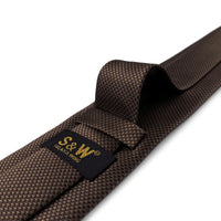 U27 Brown Houndstooth Necktie Set Handmade Wedding Fashion Extra Long Size Classic Ties for Mens Hanky