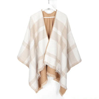 2023 Women's V-neck Cashmere Bat Sleeved Poncho Cape Coat Shawl Cardigan Argyle with Tassels Detail Female Spring Autumn Ponchos