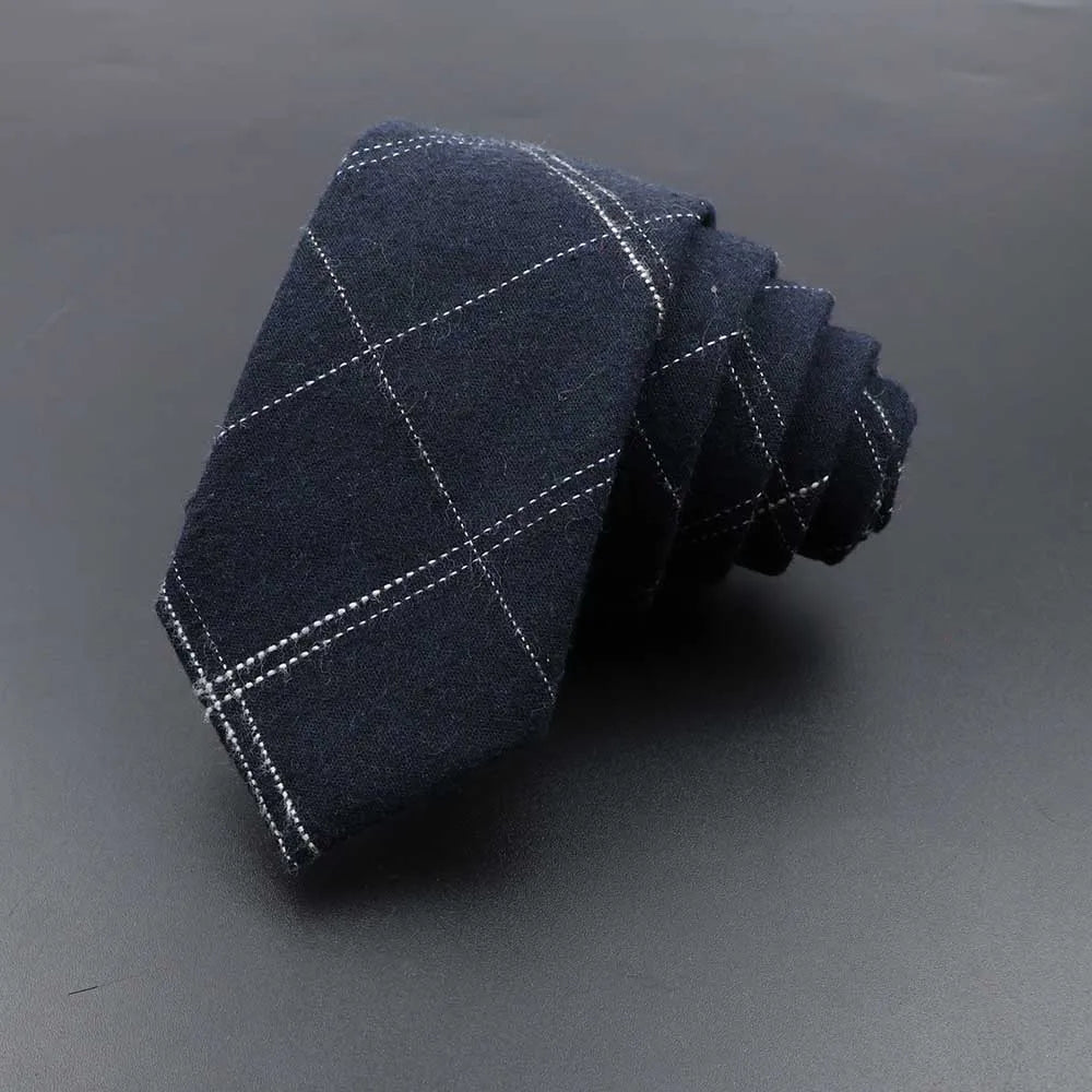High Quality Plaid Striped Cotton Handmade Tie Men Necktie Narrow Collar Slim Casual Ties Business Party Suit Accessories Gift