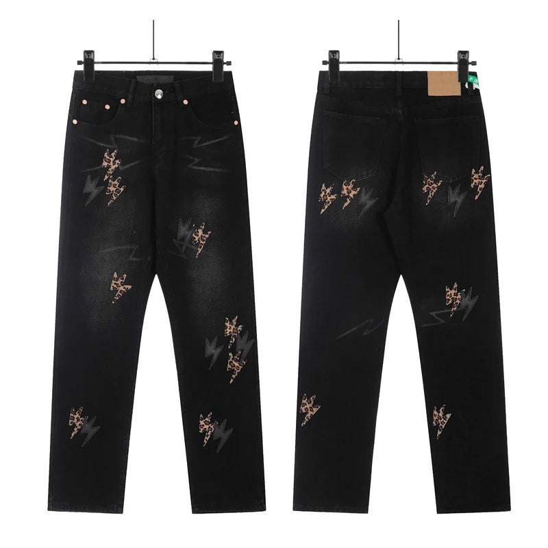 Spring Summer New Fashion Casual Hip Hop Softened Denim Straight Leg Pants High Street Men Women Loose Comfortable Jeans
