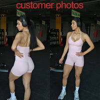 NCLAGEN Gym Longline Strappy Top Women Seamless Yoga Tank With Removable Pads V Neck Workout Clothes Sports Running Fitness Vest