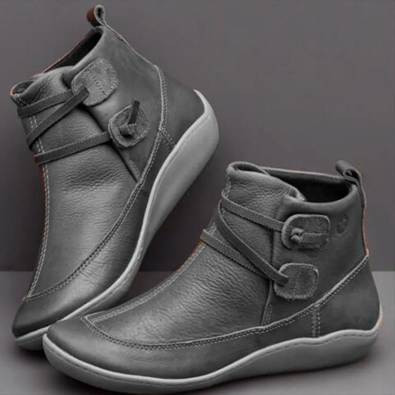 New Autumn And Winter shoes Boots  British Wind Retro Boots High Quality PU Waterproof Warm Women's Booties Mujer Botas
