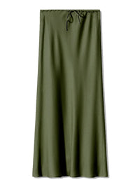 Long Satin Skirts Women Dark Green Luxury Spring Summer Maxi Straight Black Skirt Long Shining Satin Skirt Maxi Brown Ladies