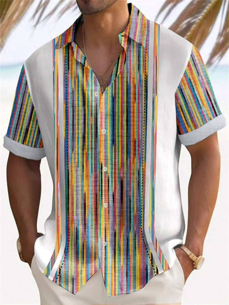 Button up shirt for men, Hawaiian shirt, strawberry short sleeved button up shirt, summer beach shirt, men's shirt, hot selling