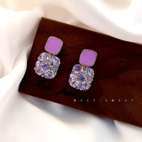 Earrings Retro Temperament Europe and America 2023 New High-quality Purple Earrings Female Exquisite Niche Fashion Stud Earrings