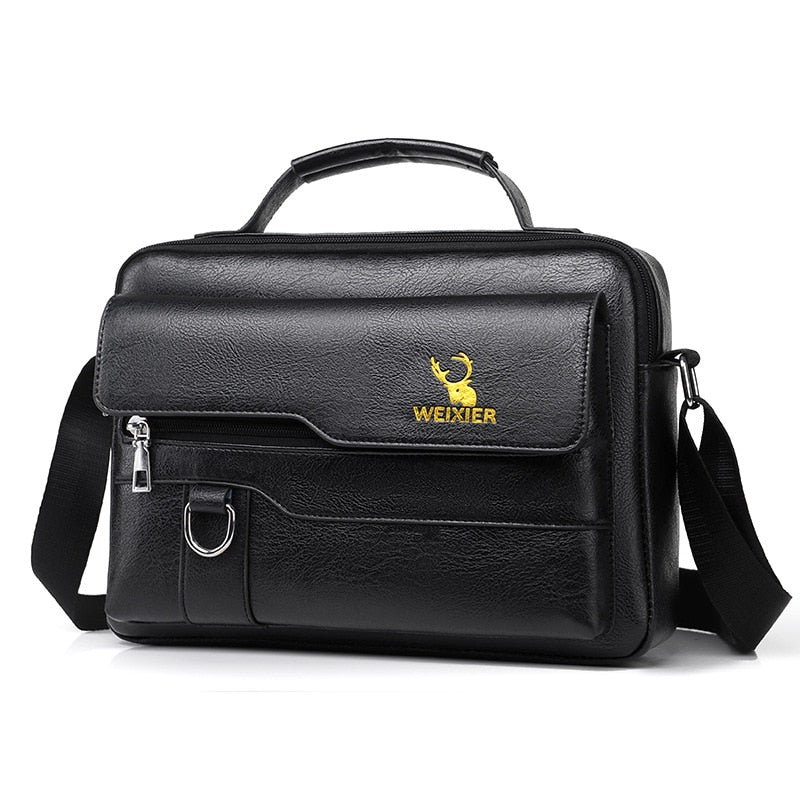 WEIXIER PU Leather Bag Men's Handbag Vintage Messenger Bag Men Shoulder Bags Male Briefcase Bag Casual tote bag Handbags for men