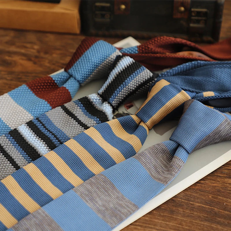 2025 New Striped Blue Neckties For Men Casual 6CM Narrow Ties Creative White Dots Neck Tie Wedding Party Accessories Cravat Gift