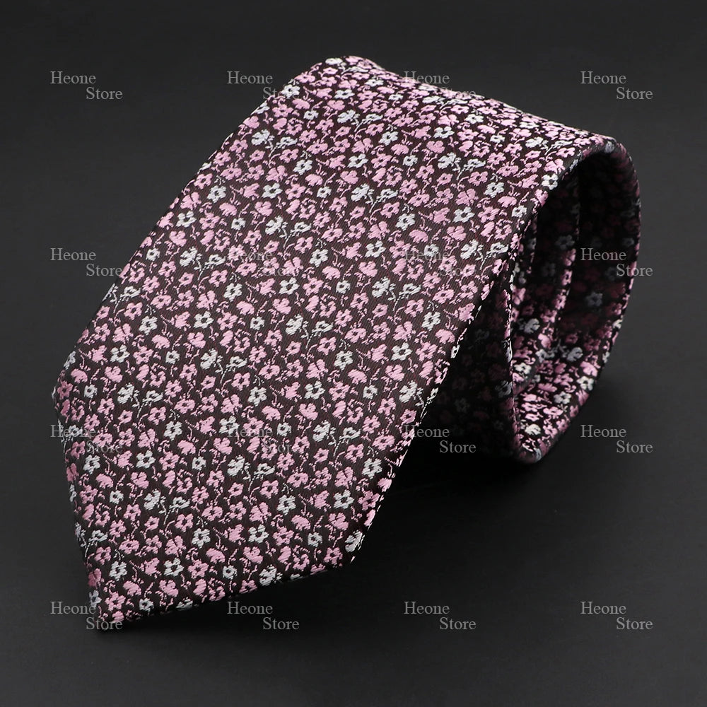 Novelty Men's Tie Floral Rose Constellation Designed Wave Lines Pattern Red Blue Green Neckties Fit Party Dinner Wedding Cravat