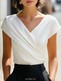 2026 Summer New Style for Women, Slim, Comfortable and Versatile Cross V-neck Short-sleeved Tops for Women