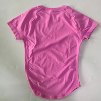 Longline Short Sleeve Top For Women Gym Crop Top Light Weight Yoga Top Shirt Stretchy Workout Clothes Running Sports Shirts