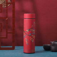 1pc Retro intelligence 304 Stainless Steel Insulated Cup, Chinese Style Trend, Creative Water Cup, Kitchen Supplies