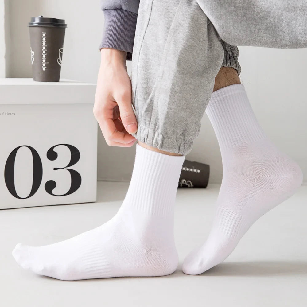 Brand Men Cotton Socks New Style White Socks Men Soft Breathable Sports Long socks Summer Winter for Male Socks Plus Size 6.5-11