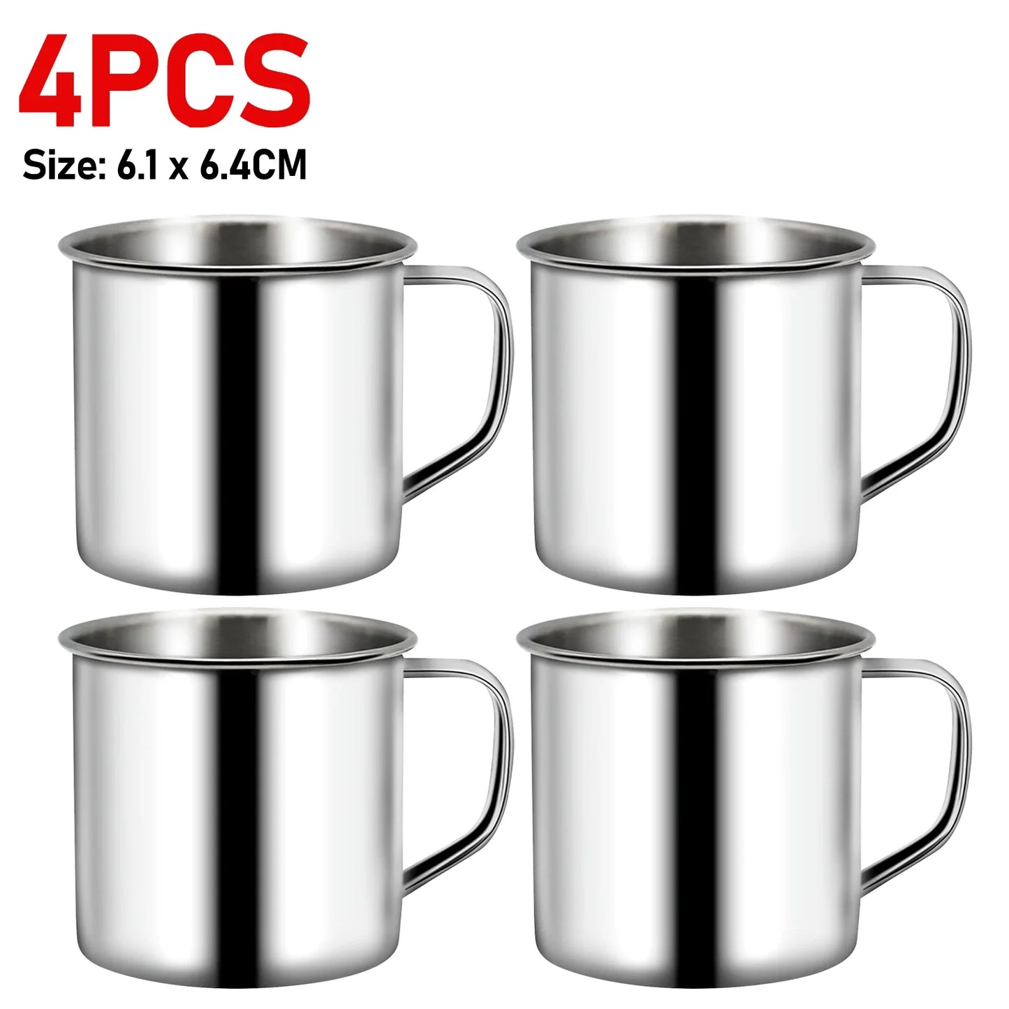 Stainless Steel Coffee Mugs Insulated Coffee & Tea Cup with Handles Shatterproof 200mL Metal Cup Mug Kitchen Accessories