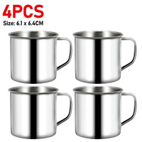 Stainless Steel Coffee Mugs Insulated Coffee & Tea Cup with Handles Shatterproof 200mL Metal Cup Mug Kitchen Accessories
