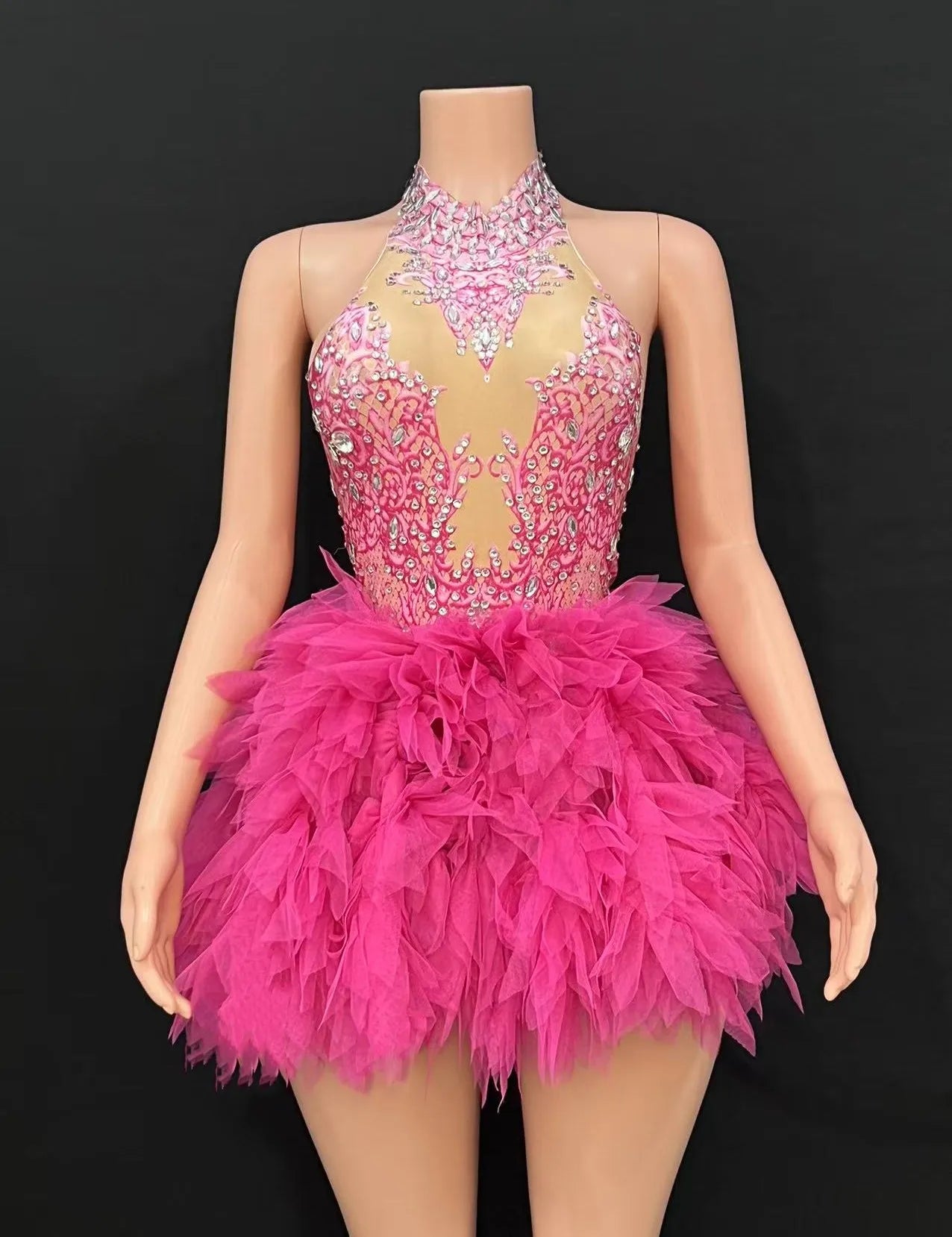 Bar ds Korean women's club nightclub pink diamond conjoinedgogo sexy hot dance interactive Kpop costume set X006