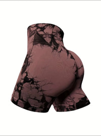 Summer Women High Waist Butt Lift Shorts Legging Seamless Leggings Fashion Tie Dye Shorts Gym Workout Running Pants