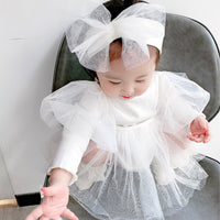 Baby Girl Long Sleeve Jumpsuit Spring Korean Version Puff Sleeve Baby Girl Clothes Dress