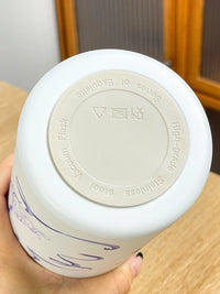 34oz Stylish Stainless Steel Water Bottle - Trendy Floral Two-Tone Design, 24Hr Hot/Cold Insulated, Leakproof Sport Lid & Handle