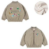 Children's coats for autumn and winter ks new collection Girls' embroidered sequined thickened wool jacket flight suit coat