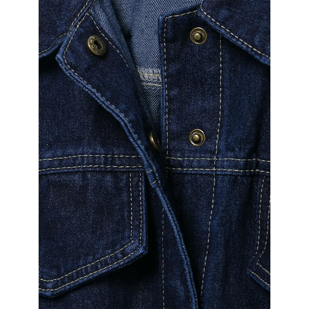 DUOPERI Women Fashion 2 Pieces Sets With Belt Denim  Jackets & Vintage Front Zipper Jeans Trousers Feamle Chic Lady Pants Sets