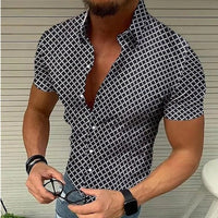 2022 Summer New Mens Vintage Plaid Shirt Fashion Casual Luxury Shirt